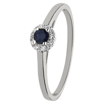 Eclat Rozetring, model ID-ACTIE-SAFF-RW diamant/saffier Totaal: 0,07ct diamant (maat: 17,5) - 15140 Eclat Rozetring, model ID-ACTIE-SAFF-RW diamant/saffier Totaal: 0,07ct diamant (maat: 17,5) - 15140