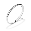 Bangle, zilver met scharnier massief halfrond 6mm. (diameter: 60mm.) - 18386