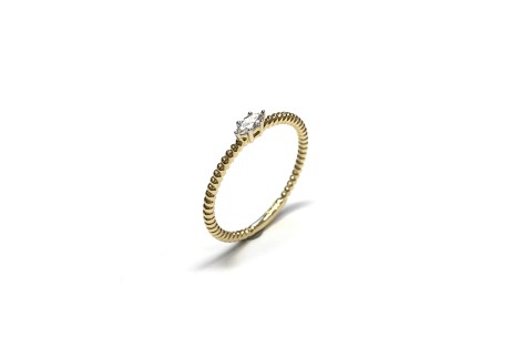 Eclat Ring, 14krt.goud met diamant 0,10ct. (maat 17,25) - 18472
