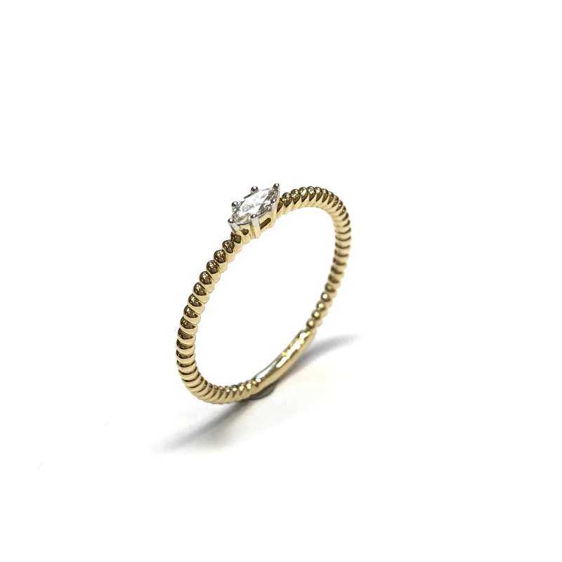 Eclat Ring, 14krt.goud met diamant 0,10ct. (maat 17,25) - 18472