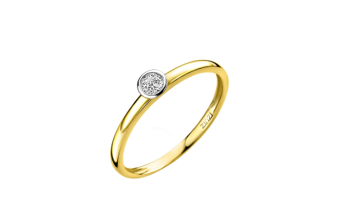 Zinzi Ring, model ZGR147 14krt.goud met zirkonia (mt.54) - 15203