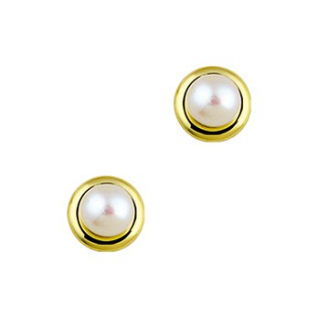 HC Oorknoppen, 14krt.goud met zoetwaterparel (4,5mm.parel) - 15338 HC Oorknoppen, 14krt.goud met zoetwaterparel (4,5mm.parel) - 15338