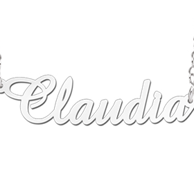 Naamketting, model Claudia (Zilver) lengte 42 cm. - 15349 Naamketting, model Claudia (Zilver) lengte 42 cm. - 15349