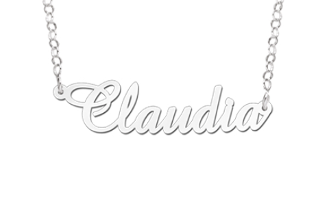 HC Naamketting, model Claudia (Zilver) lengte 42 cm. - 15349