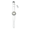Sueno, dameshorloge, combinatie zilver/staal leder band - 15450