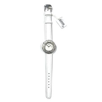 Sueno, dameshorloge, combinatie zilver/staal leder band - 15450