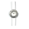 Sueno, dameshorloge, combinatie zilver/staal leder band - 15450