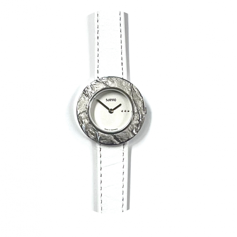 Sueno, dameshorloge, combinatie zilver/staal leder band - 15450 Sueno, dameshorloge, combinatie zilver/staal leder band - 15450