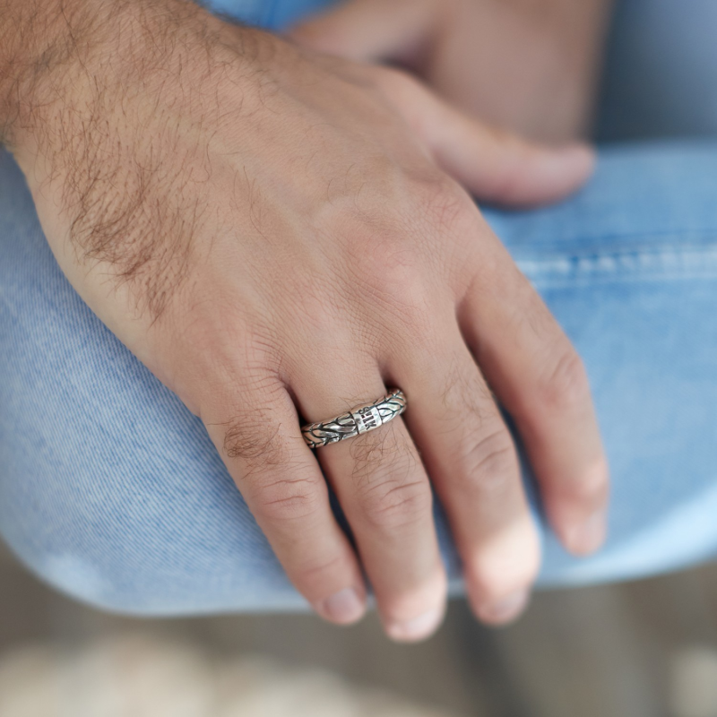 Silk Ring, zilver/oxie model 352 ZIPP Collectie (maat 18,5) - 15422 Silk Ring, zilver/oxie model 352 ZIPP Collectie (maat 18,5) - 15422