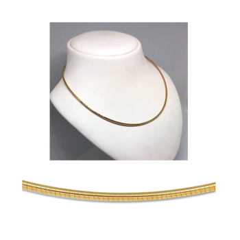 Collier, 14krt.geelgoud omega 1,5mm. (lengte: 42cm.) - 15505