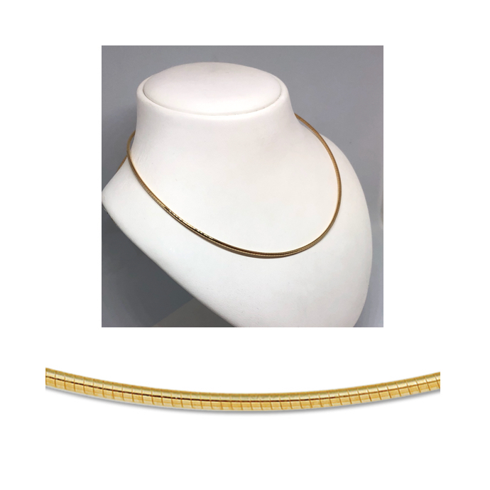 Collier, 14krt.geelgoud omega 1,5mm. (lengte: 42cm.) - 15505 Collier, 14krt.geelgoud omega 1,5mm. (lengte: 42cm.) - 15505