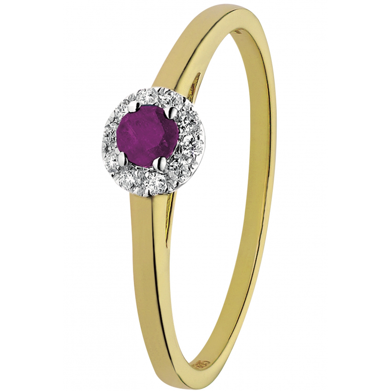 Eclat Rozetring, model ID-ACTIE-ROB-RG diamant/robijn (maat:17,25)Totaal: 0,07ct.diamant - 14280 Eclat Rozetring, model ID-ACTIE-ROB-RG diamant/robijn (maat:17,25)Totaal: 0,07ct.diamant - 14280