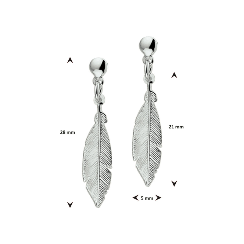 Oorstekers, zilver gerhodineerd veren - 15591 Oorstekers, zilver gerhodineerd veren - 15591
