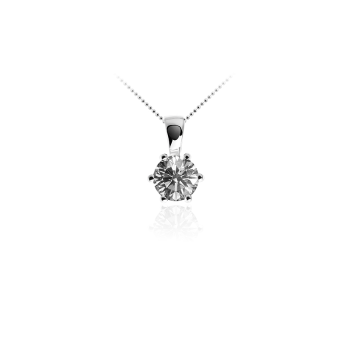 Hanger, zilver met zirconia solitair (4mm.) excl. collier - 15598