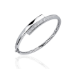 Bangle, zilver met zirconia met scharnier (60mm.) - 15599
