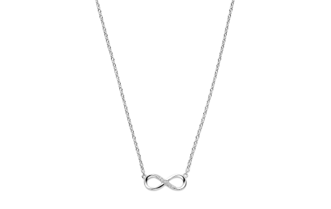 Collier, zilver infinnity met zirconia (41-45cm.) - 15717
