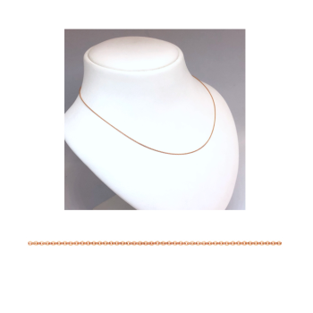 Collier, 14krt.rose-goud ankerschakel 0,8mm. (lengte: 45cm.) - 15671