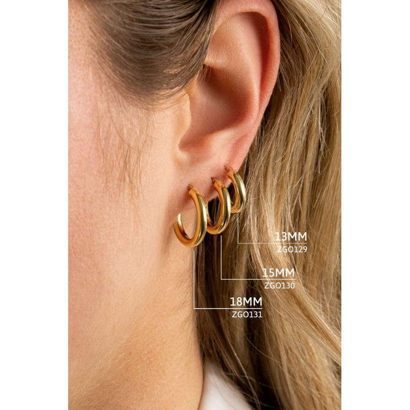 Zinzi Oorringen, model ZGO129 14krt.goud (14x3mm.) - 15937