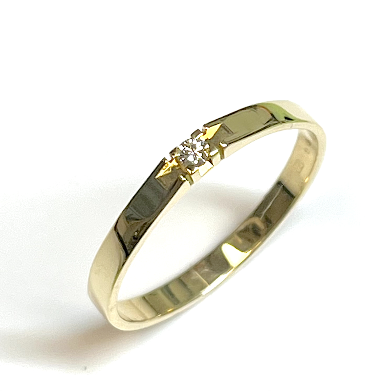 Eclat Alliance ring, model A303-1x3G 0.03ct.diamant (maat 17) - 13287 Eclat Alliance ring, model A303-1x3G 0.03ct.diamant (maat 17) - 13287