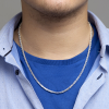 Collier, zilver koningsschakel 3mm. (lengte: 60cm.) - 16108 Collier, zilver koningsschakel 3mm. (lengte: 60cm.) - 16108