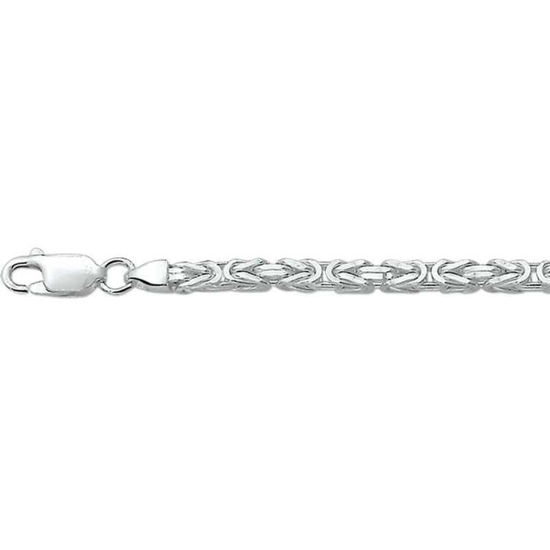 Collier, zilver koningsschakel 3mm. (lengte: 60cm.) - 16108 Collier, zilver koningsschakel 3mm. (lengte: 60cm.) - 16108