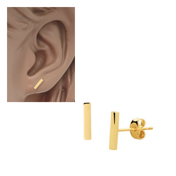 HC Oorknoppen, 14krt.goud (8x1,7mm.) - 16029