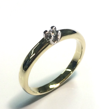 Eclat Solitairring, model R22-5B 0,05ct.diamant (maat 17,5) - 16072