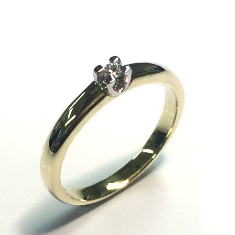Eclat Solitairring, model R22-5B 0,05ct.diamant (maat 17,5) - 16072 Eclat Solitairring, model R22-5B 0,05ct.diamant (maat 17,5) - 16072
