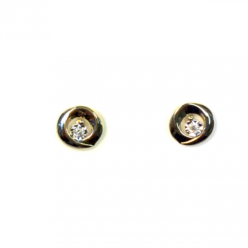 Bernstein Oorknoppen, model 195.728.40 (diamant 0.03ct.) - 16091 Bernstein Oorknoppen, model 195.728.40 (diamant 0.03ct.) - 16091