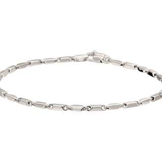 Armband, 14krt witgoud  (lengte: 19,5cm.) - 18682