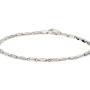 Armband, 14krt witgoud  (lengte: 19,5cm.) - 18682