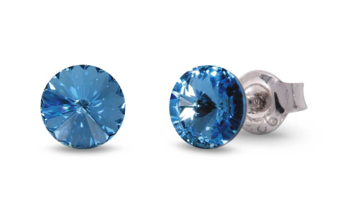 Spark Oorknoppen, model K1122SS29AQ small candy studs 6mm. - 16868