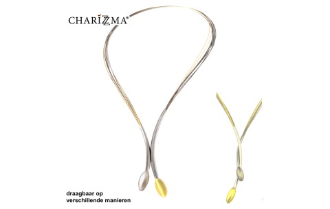 Charizzma Collier, edelstaal/edelsstaal-verguld met magnetische sluiting (45cm.) - 16901