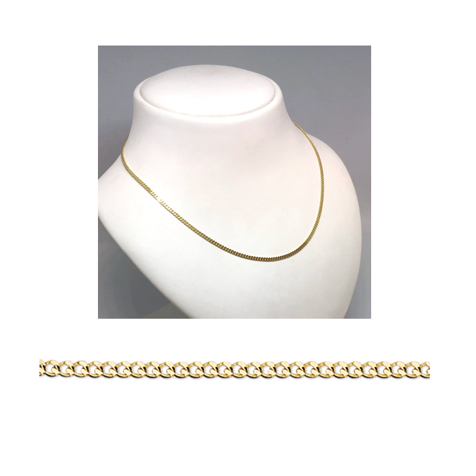 Collier, 14krt.geelgoud gourmetschakel 1,6mm. (lengte: 60cm.) - 16921 Collier, 14krt.geelgoud gourmetschakel 1,6mm. (lengte: 60cm.) - 16921