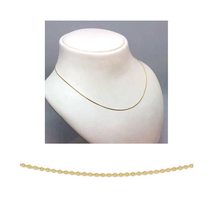 Collier, 14krt.geelgoud ankerschakel 0,8mm. (lengte: 42cm.) - 16175