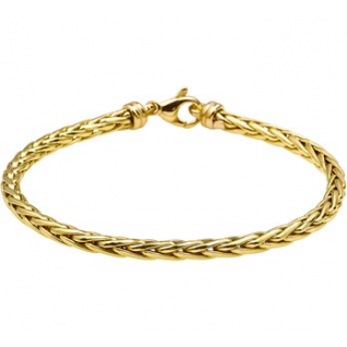 HC Armband, 14krt.goud met massief zilveren kern schakel 4 mm. (lengte: 19cm.) - 16957 HC Armband, 14krt.goud met massief zilveren kern schakel 4 mm. (lengte: 19cm.) - 16957