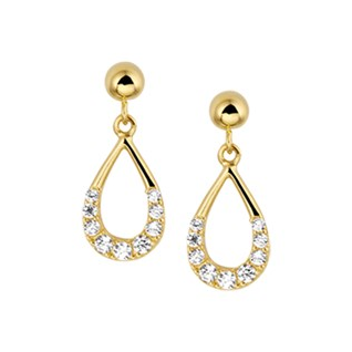 Oorhangers, 14krt.goud met zirconia - 16222