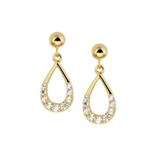 Oorhangers, 14krt.goud met zirconia - 16222 Oorhangers, 14krt.goud met zirconia - 16222