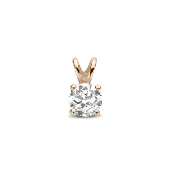 Hanger, 14krt. rose-goud  met zirconia (5mm.) - 16224