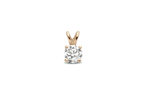 Hanger, 14krt. rose-goud  met zirconia (5mm.) - 16224
