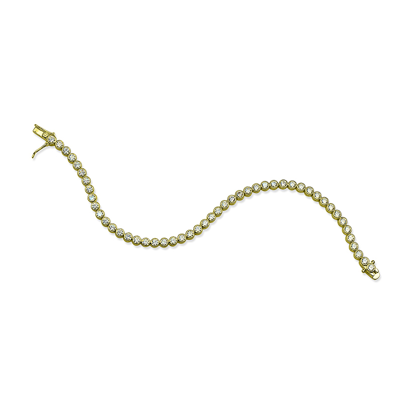 HC Armband, zilver-verguld met zirconia 3mm. (lengte 18cm.) - 16241