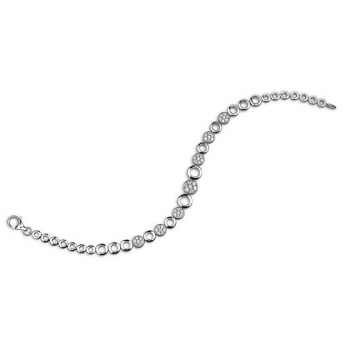 HC Armband, zilver met zirconia (lengte:18cm.) - 16227