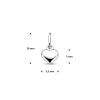 Hanger, 14krt.witgoud hartje (5,5mm.) - 16210