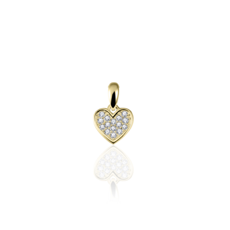 HC Hanger, 14krt.goud met diamant 0.11ct. (hanger:8mm.) hart excl. collier - 17093