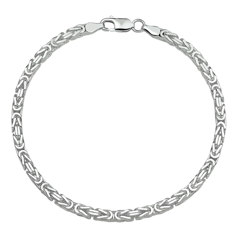 Collier, zilver koningsschakel 3,5mm. (lengte: 50cm.) - 17286