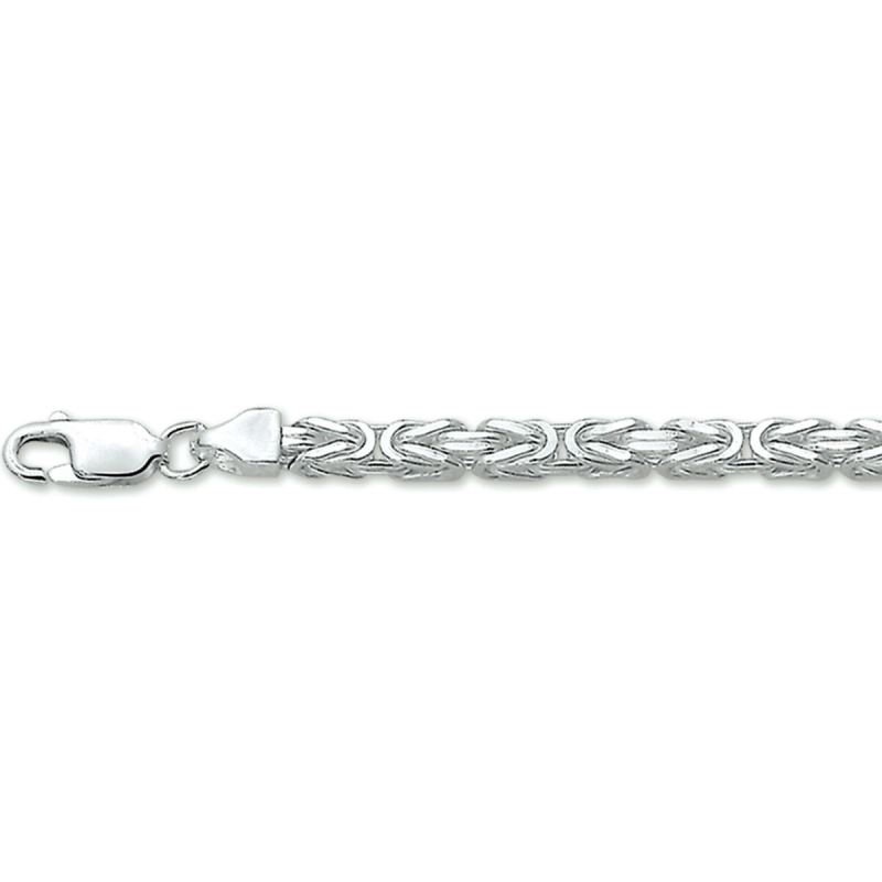 Collier, zilver koningsschakel 3,5mm. (lengte: 50cm.) - 17286