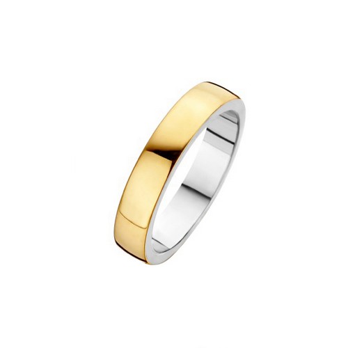 Fjory Relatiering, zilver/goud maat 20,5 (breedte: 5mm.) - 17315 Fjory Relatiering, zilver/goud maat 20,5 (breedte: 5mm.) - 17315