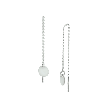 Oorhangers, zilver doortreksysteem met cirkel - 17338