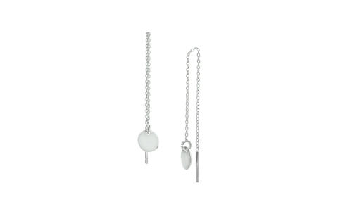 Oorhangers, zilver doortreksysteem met cirkel - 17338