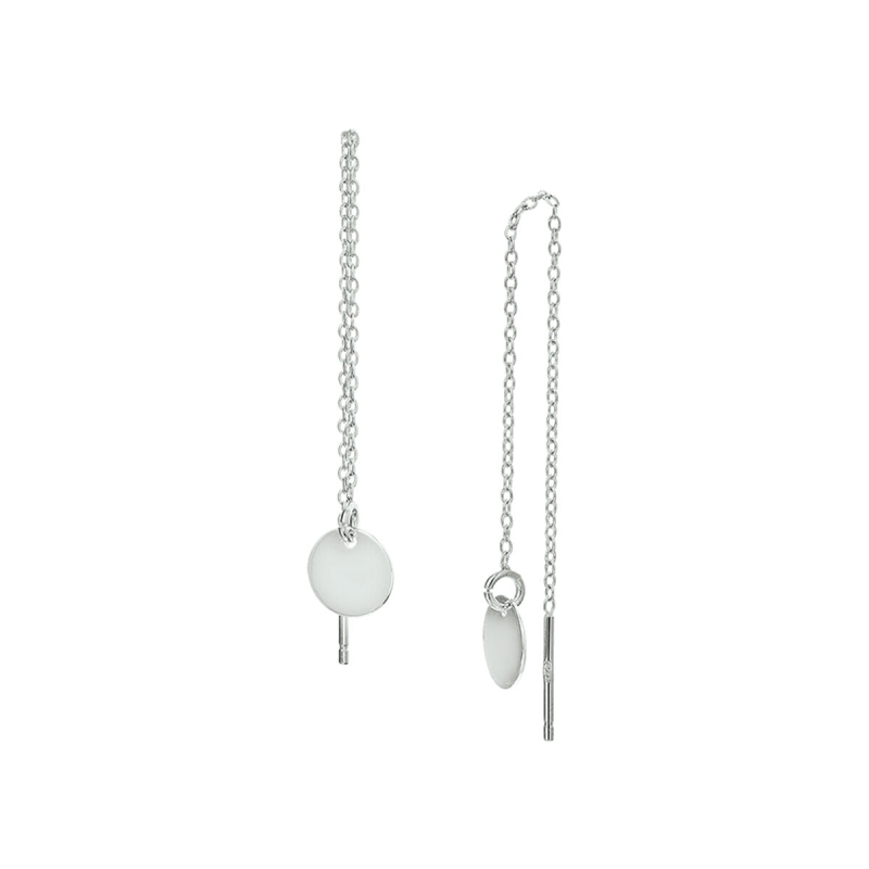 Oorhangers, zilver doortreksysteem met cirkel - 17338 Oorhangers, zilver doortreksysteem met cirkel - 17338